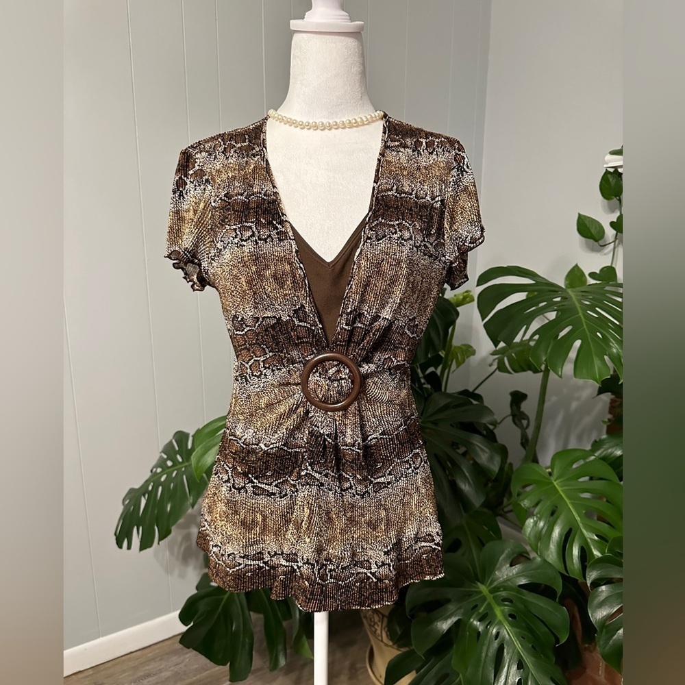 🛍️ Notation brown, white stretch top size large